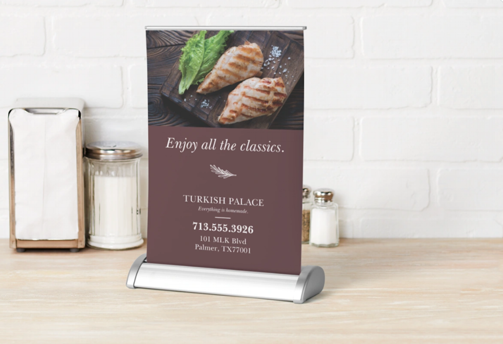 Retractable OTP/ Olive Rose Tabletop Banner- TEMPLATE AVAILABLE (customizable)